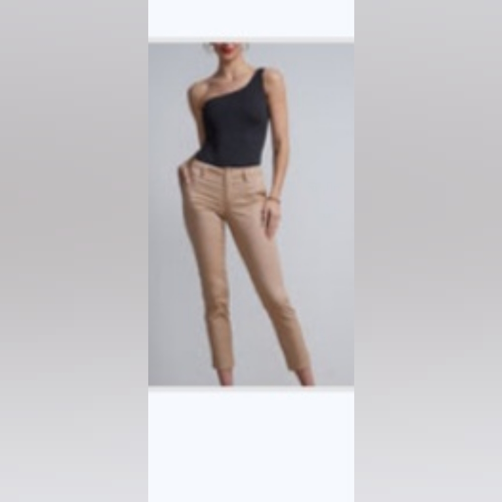 NWT High-Waisted Cuffed Boyfriend Ankle Pant  NATURAL - MEDIUM TAUPE /